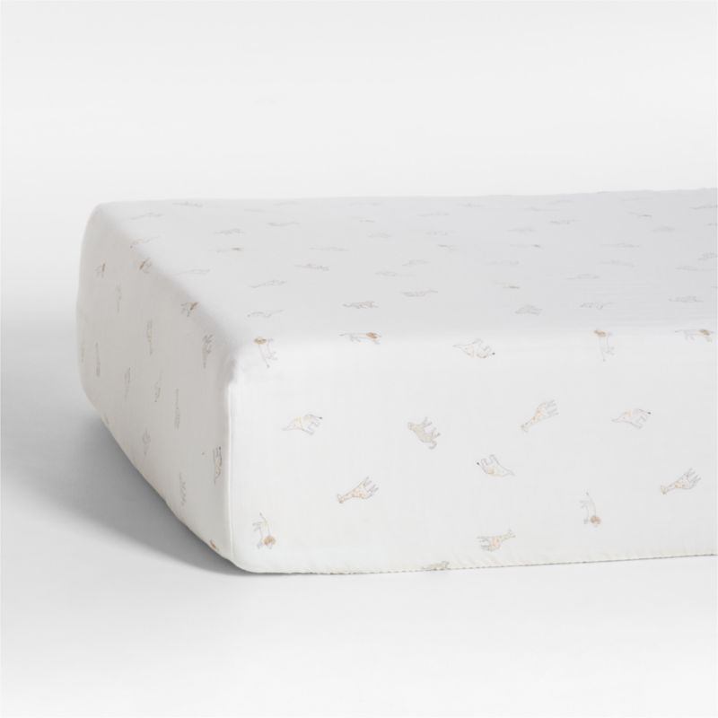 Supersoft Safari Friends Gauze Organic Cotton Baby Crib Fitted Sheet - image 0 of 7