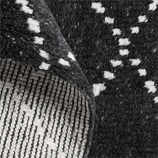 Safi Diamond Moroccan Black & White Area Rug 10'x14'