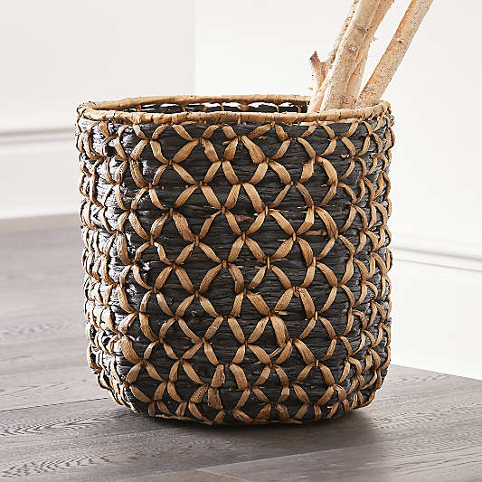 Safiyah Woven Black and Natural Basket