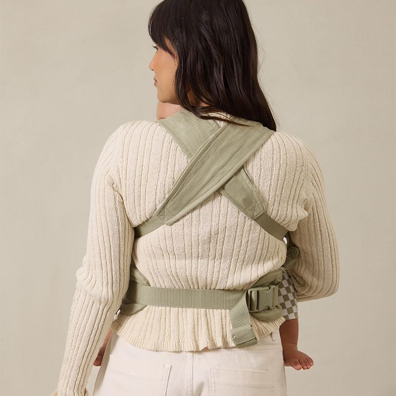Solly Baby Sage Green Chequer Soft Buckle Baby Carrier - image 2 of 3