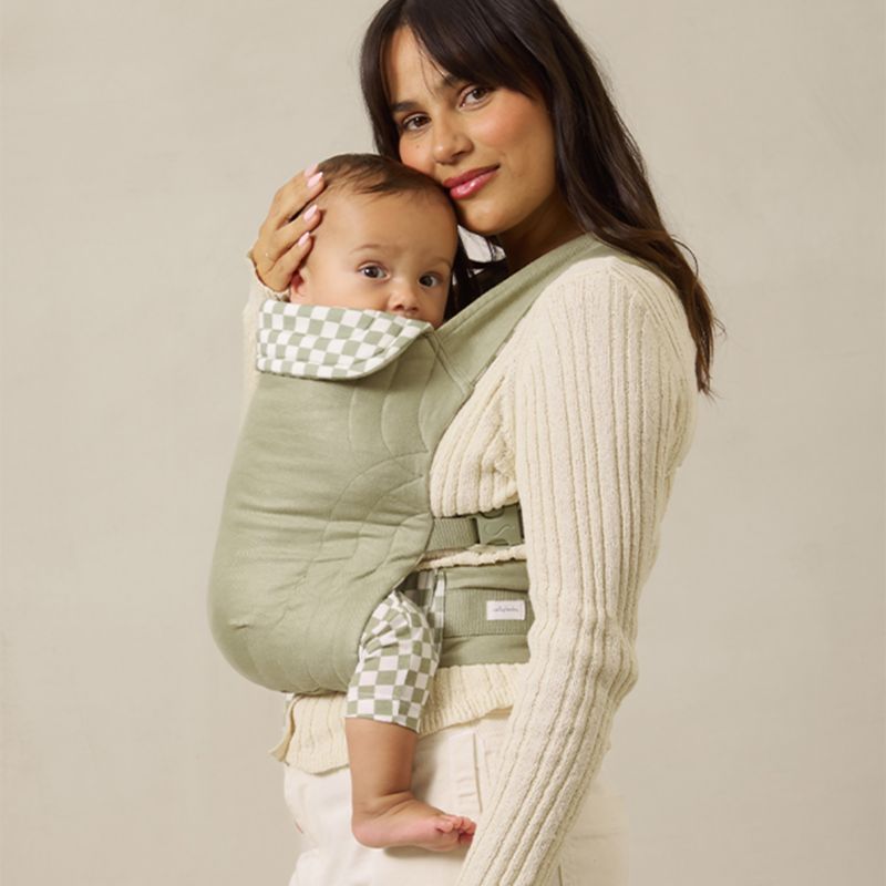 Solly Baby Sage Green Chequer Soft Buckle Baby Carrier - image 1 of 3