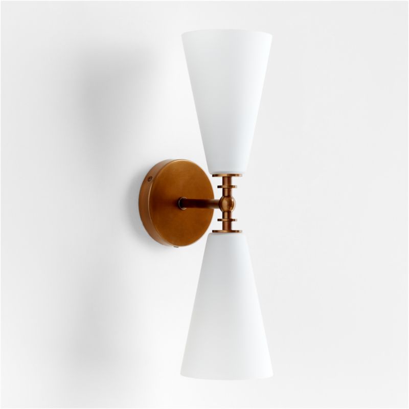 Saintes 2-Light Brass and Glass Wall Sconce Light - image 3 of 5