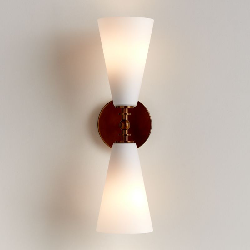 Saintes 2-Light Brass and Glass Wall Sconce Light