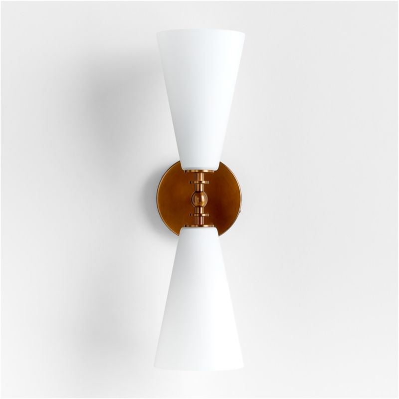 Saintes 2-Light Brass and Glass Wall Sconce Light - image 2 of 5