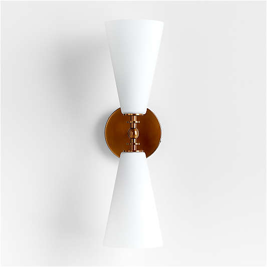 Saintes 2-Light Brass and Glass Wall Sconce Light