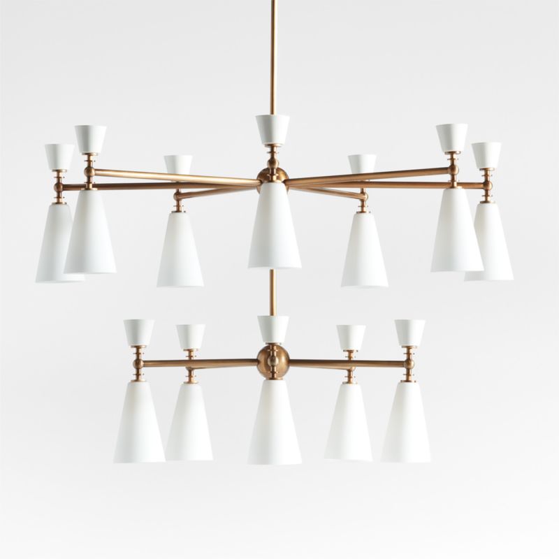 Saintes Oversized Two-Tiered Brass Mid-Century Chandelier Light - image 7 of 11