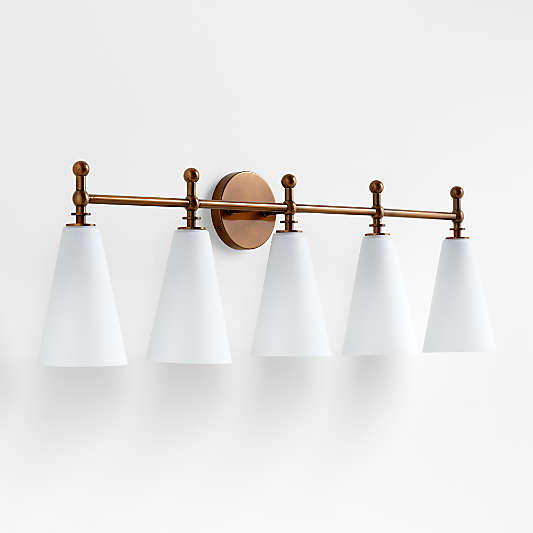 Saintes 5-Light Brass and Glass Wall Sconce Light