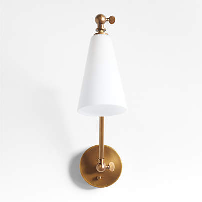 Saintes Articulating Glass and Metal Wall Sconce Light Set of 2