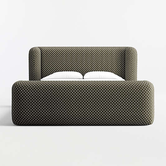 Salone Curved Shelter Upholstered Queen Bed
