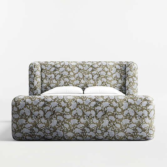 Salone Curved Shelter Upholstered Queen Bed