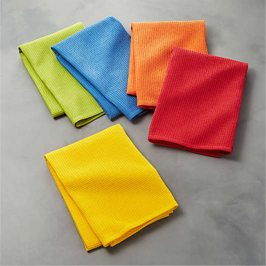 Salsa Solid Dish Towels, Set of 5