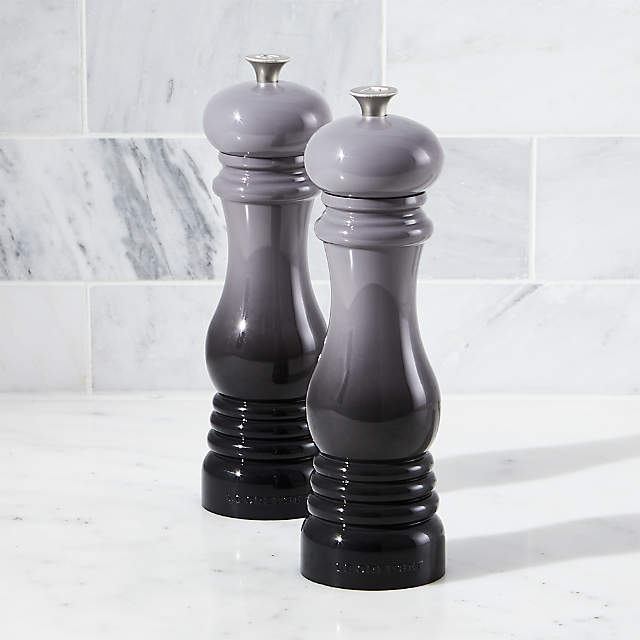 grey le creuset salt and pepper