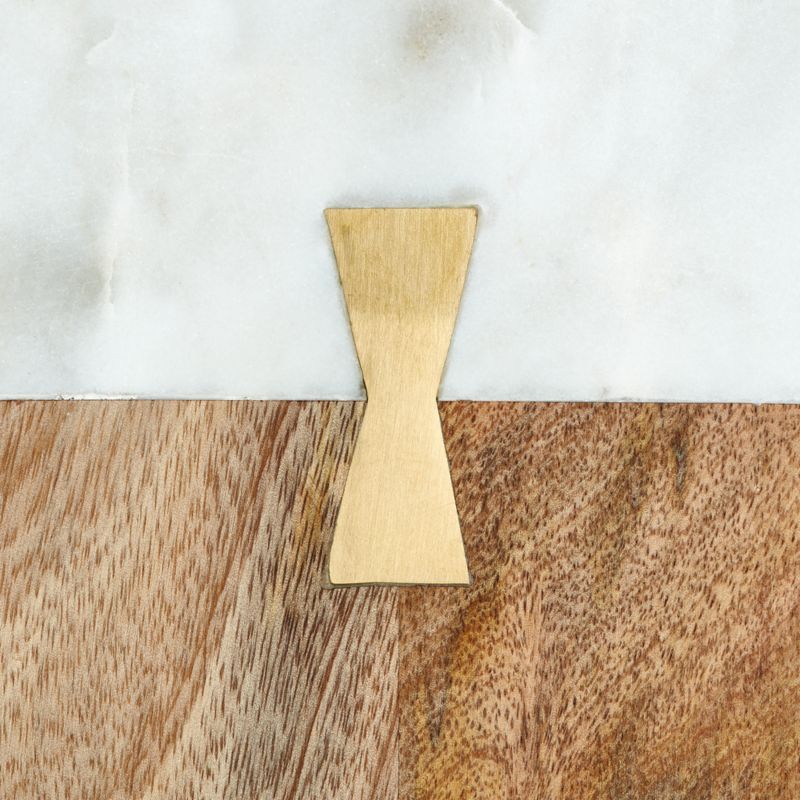 Salvia Wide Nesting Marble and Wood Cheese Board