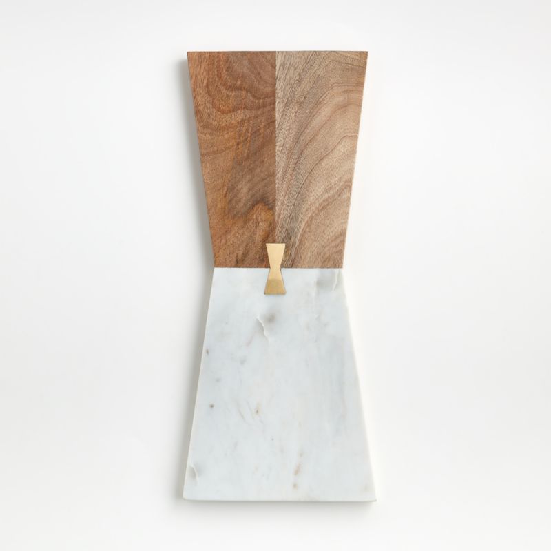 Salvia Narrow Nesting Marble and Wood Cheese Board - image 0 of 5