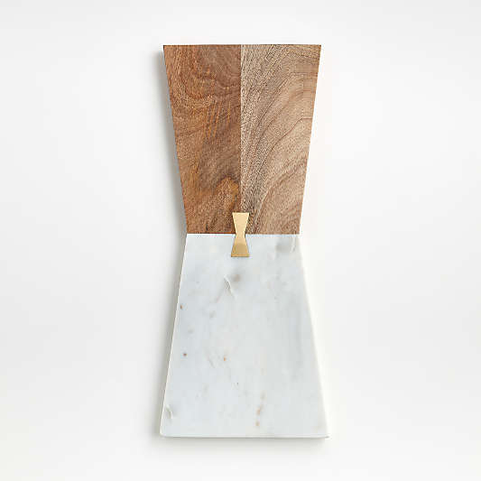 Salvia Narrow Nesting Marble and Wood Cheese Board