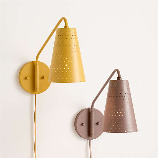 Sammy Purple Plug-In Wall Sconce