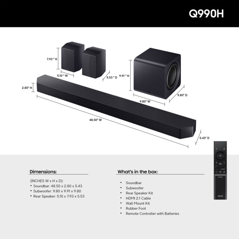 Samsung Q-Series Soundbar 11.1.4 ch. with Subwoofer and Rear Speaker - image 2 of 5