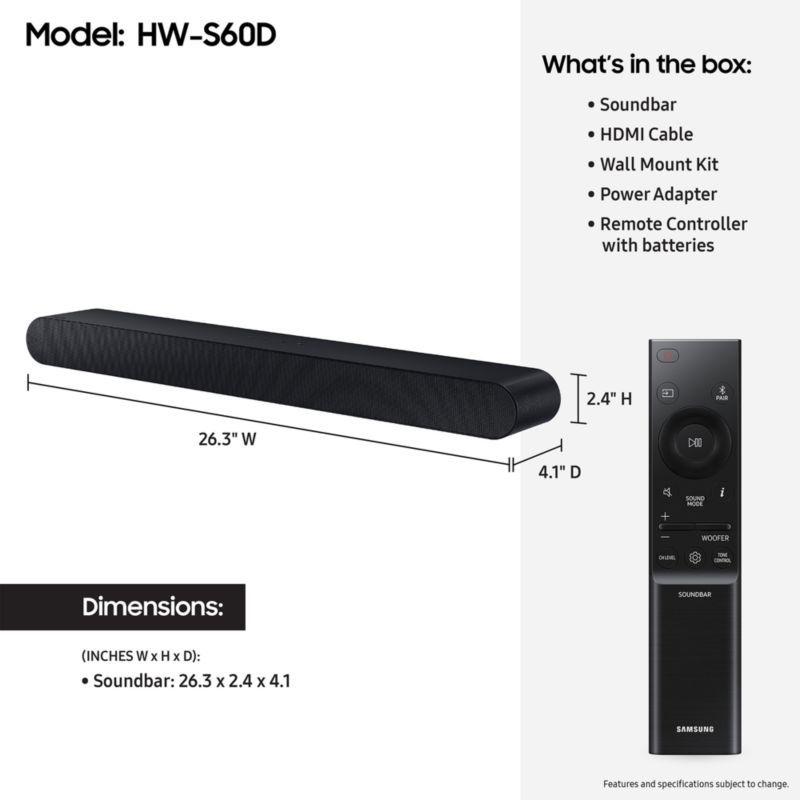 Samsung S-Series All-in-One 5.0 ch. Wireless Soundbar with Q-Symphony - image 5 of 8