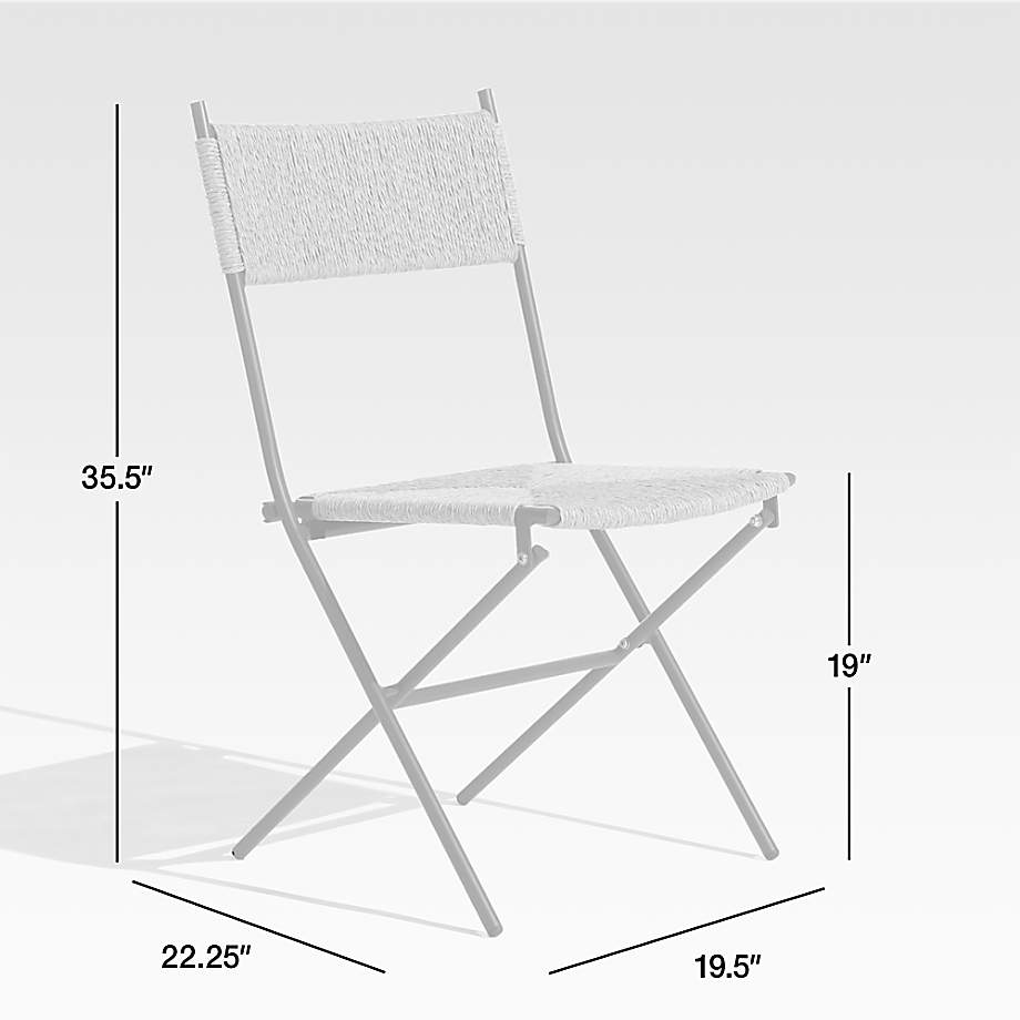 Dimension diagram for San Onofre Folding Outdoor Wicker Dining Chair