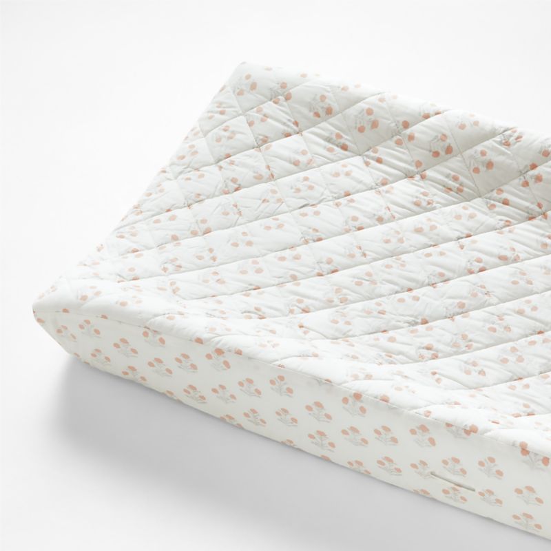 Sana Organic Metallic Floral Baby Changing Pad Cover by John Robshaw