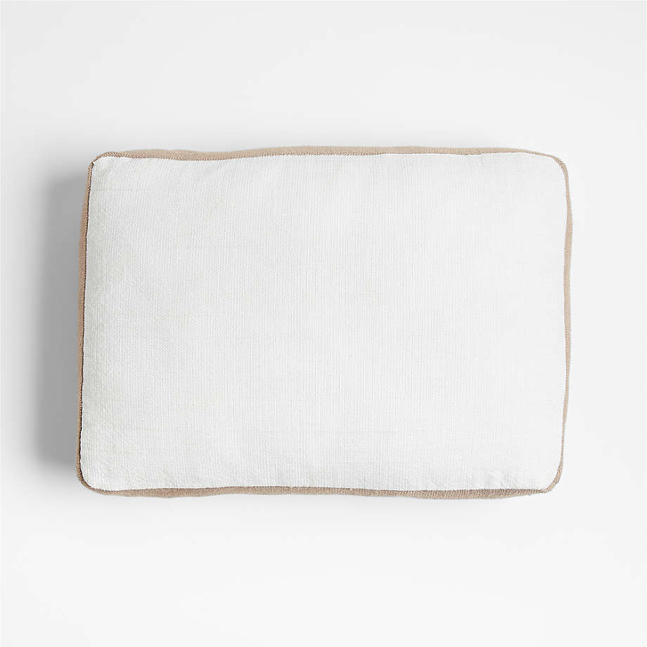 Sand Brown & White 20"x13" Outdoor Lumbar Throw Pillow