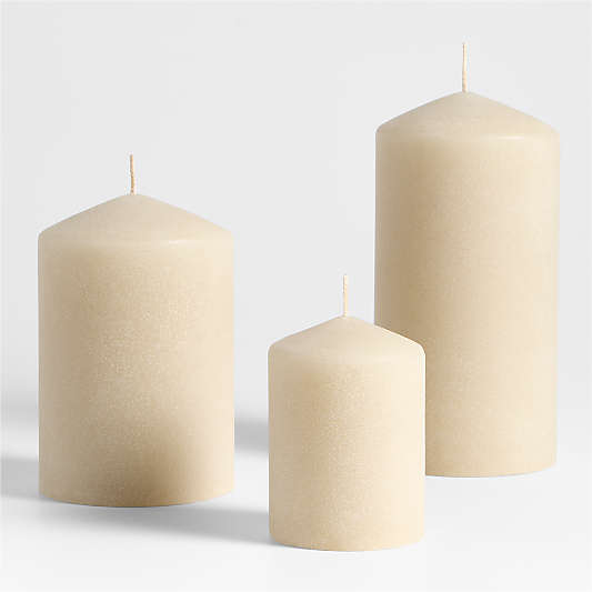 Sand Ivory Pillar Candles