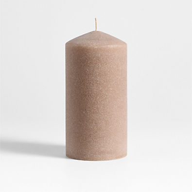 View Sand Large Light Brown 4"x8" Pillar Candle details