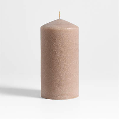Sand Large Light Brown 4"x8" Pillar Candle