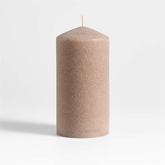 Sand Large Light Brown 4"x8" Pillar Candle
