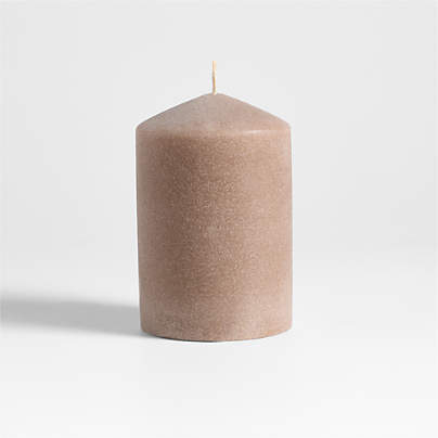 Sand Medium Light Brown 4"x6" Pillar Candle