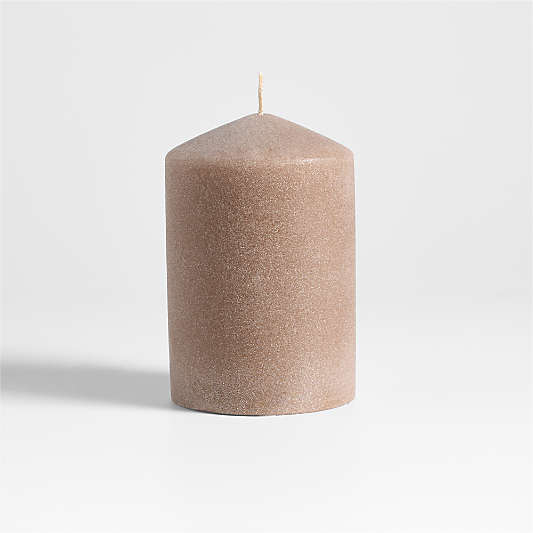 Sand Medium Light Brown 4"x6" Pillar Candle