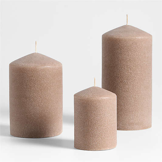 Sand Light Brown Pillar Candles