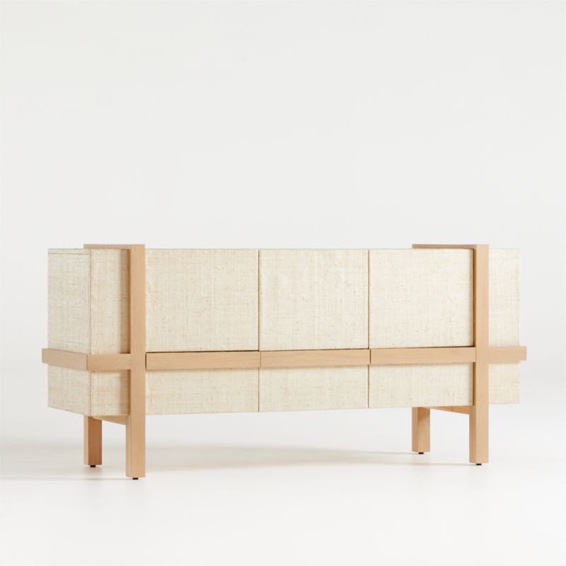 Sands Grasscloth Storage Media Console