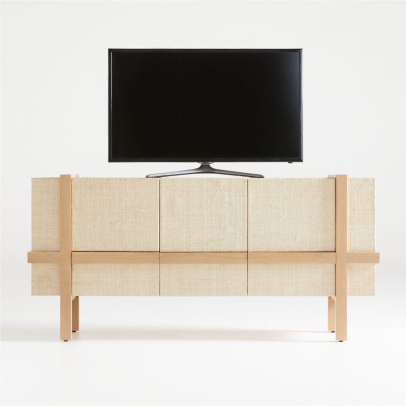 Sands Grasscloth Storage Media Console