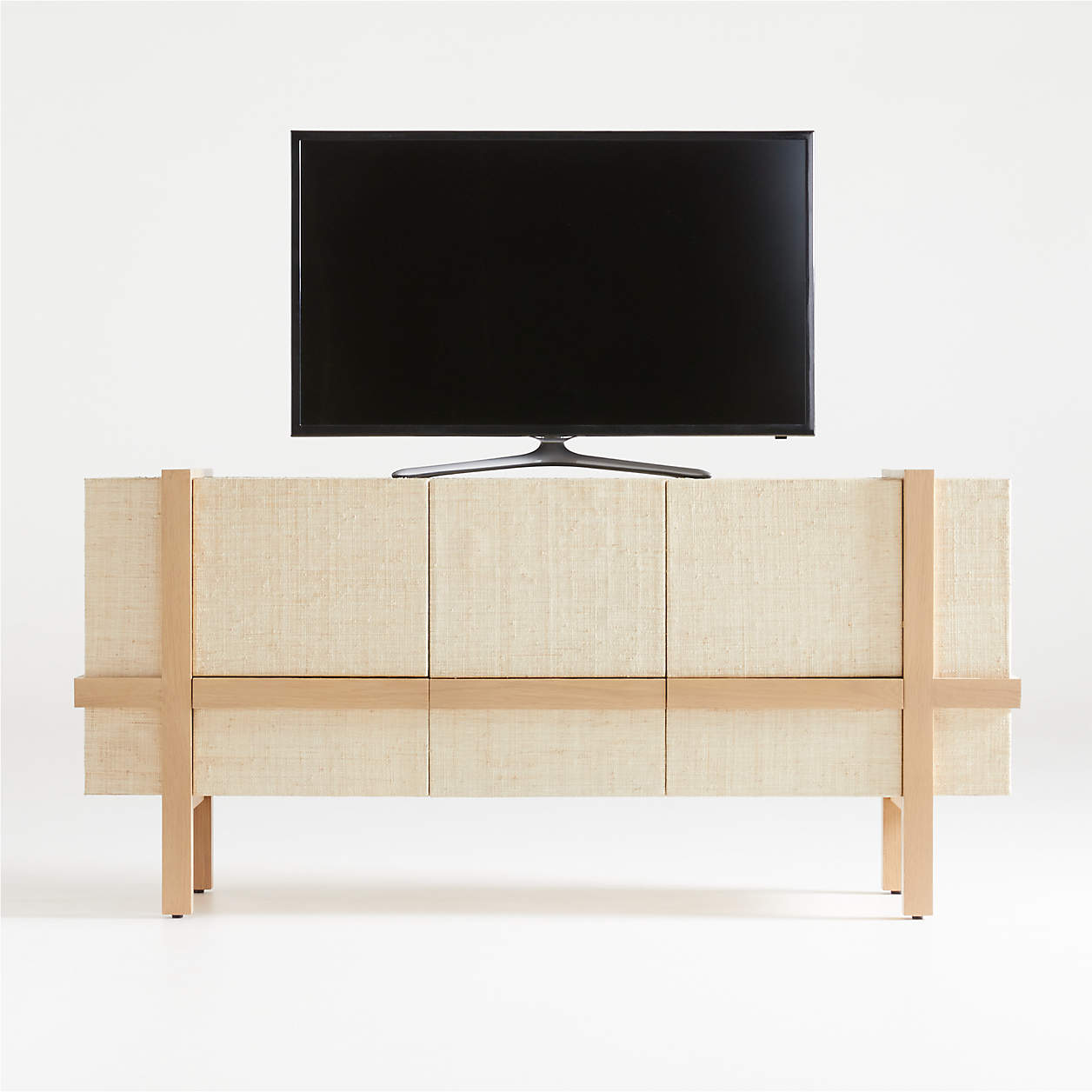 Sands Grasscloth Media Console/TV Stand with Storage + Reviews Crate