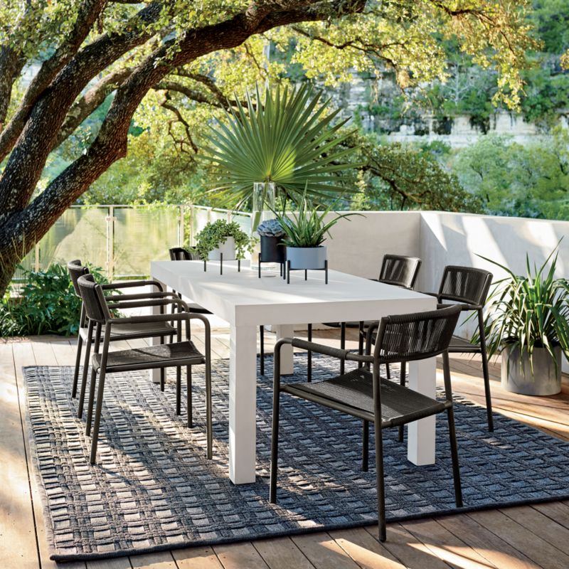 Morocco Graphite Stackable Outdoor Dining Chair with Arms