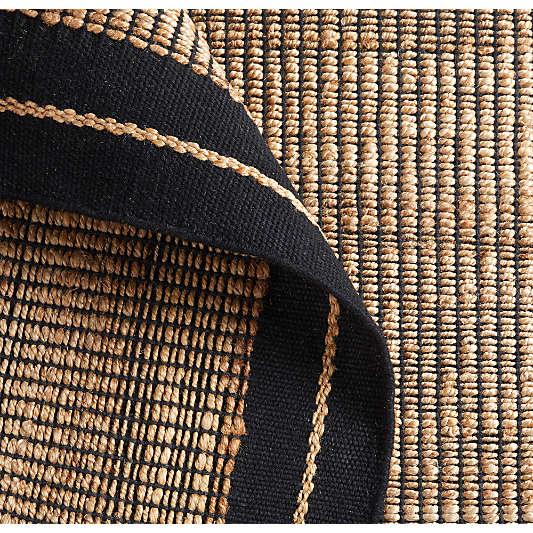Santa Cruz Jute/Wool Blend Handwoven Black Border Area Rug 6'x9'