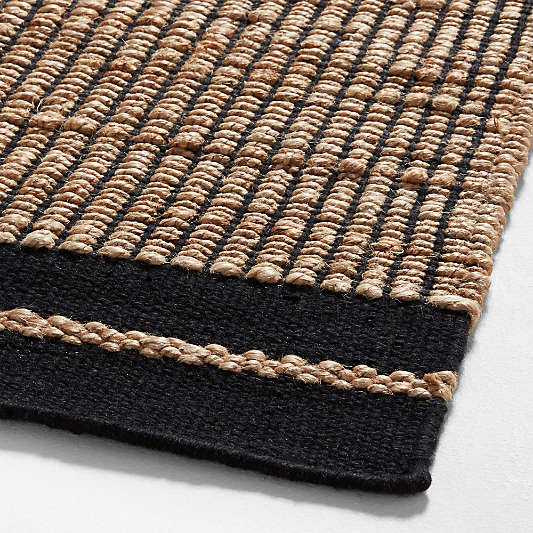 Santa Cruz Jute/Wool Blend Black Border Area Rug