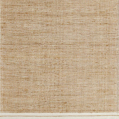 Santa Cruz Jute/Wool Blend Handwoven Cream Border Area Rug 10'x14'