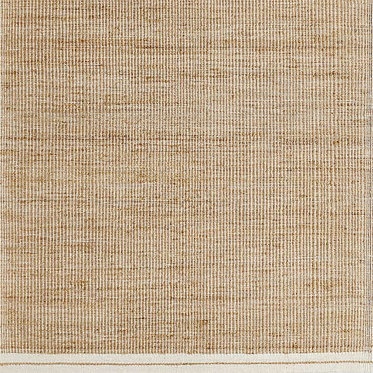 Santa Cruz Jute/Wool Blend Handwoven Cream Border Area Rug 9'x12'