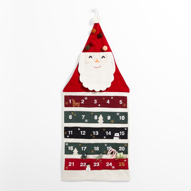 Santa and Friends Kids Embroidered Fabric Christmas Advent Calendar