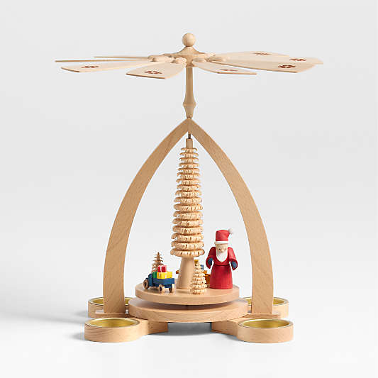 Santa with Gifts Pyramid Holiday Tealight Candle Holder