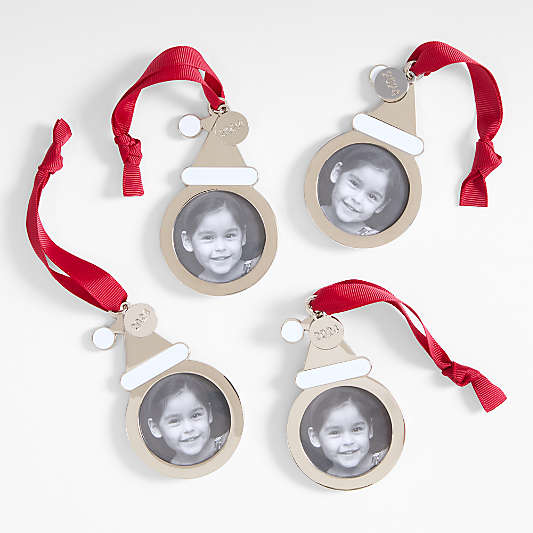 Santa Hat 2024 Frame Christmas Ornament, Set of 4