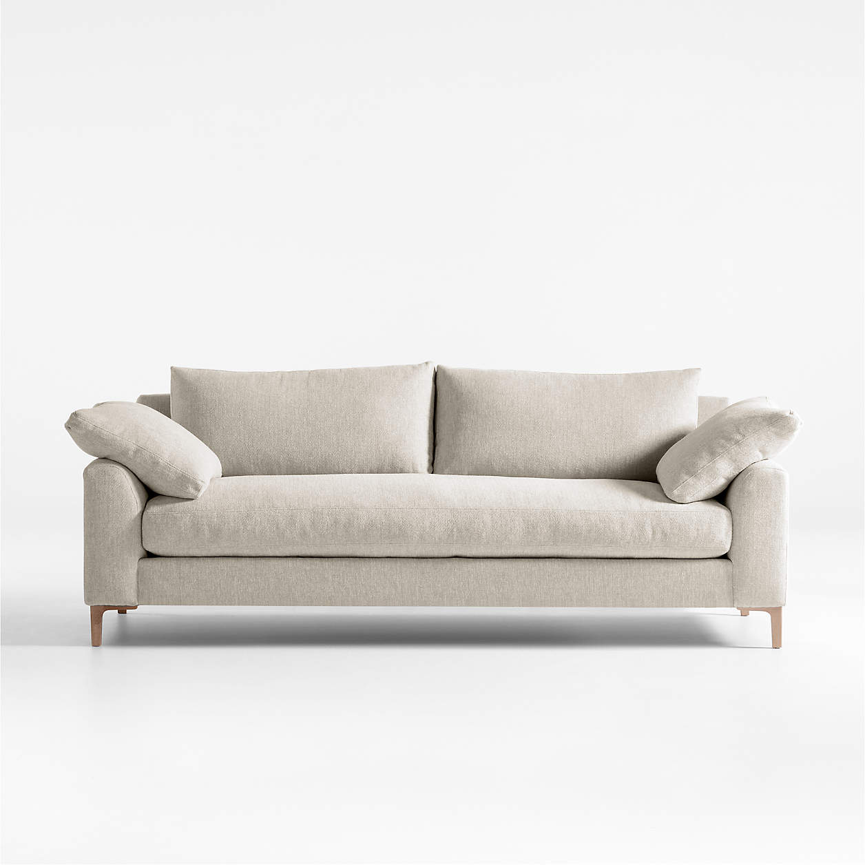 Santiago Pillow Top Arm Sofa with Wood Legs + Reviews | Crate & Barrel 