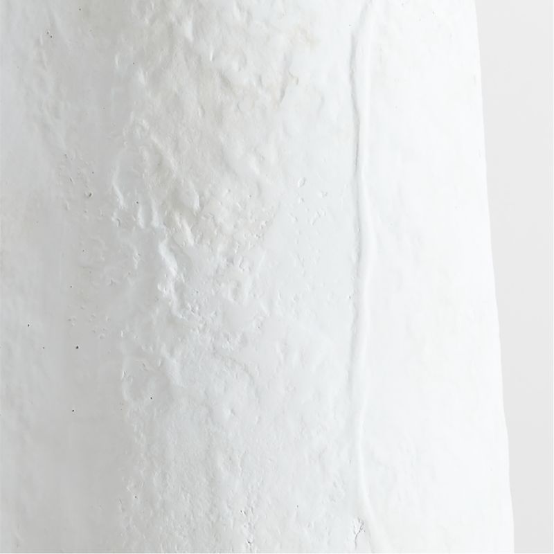 Santorini White Plaster Floor Lamp with Woven Shade
