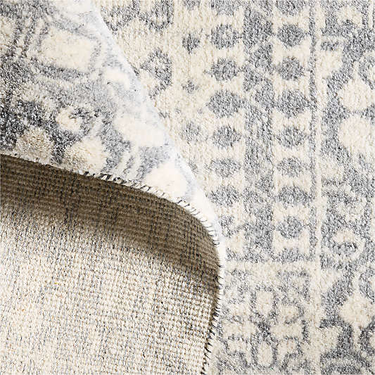 Sardinia Wool Performance Blend Traditional Grey Handknotted Area Rug