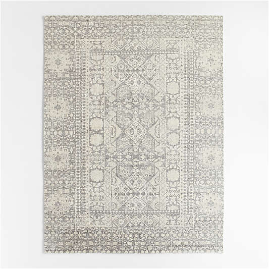 Sardinia Wool Performance Blend Traditional Grey Handknotted Area Rug