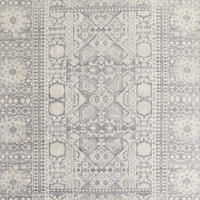 Sardinia Wool Performance Blend Traditional Grey Handknotted Area Rug 6'x9'