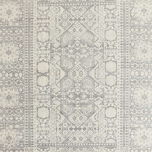 Sardinia Wool Performance Blend Traditional Grey Handknotted Rug Swatch 12"x18"