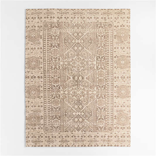 Sardinia Wool Performance Blend Traditional Ivory Handknotted Area Rug